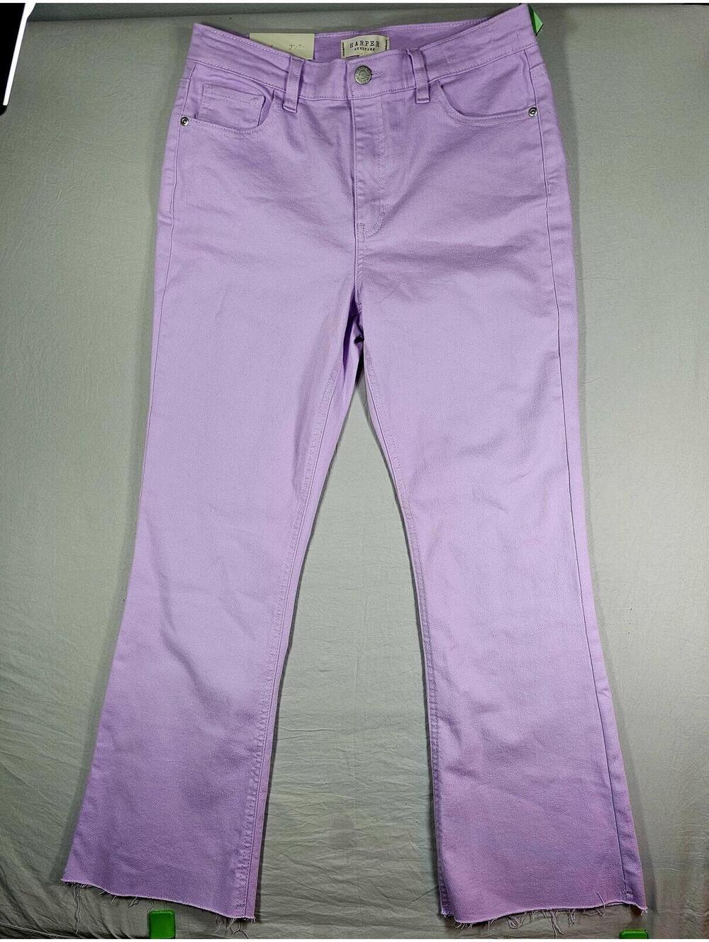 Harper Heritage High Rise Kick Crop Pants in Lavender